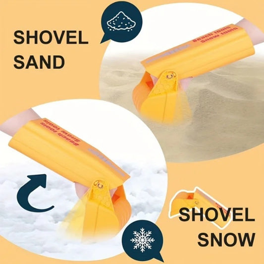 1pc/2pcs Pro Sand & Snow Shovel - Vibrant Orange Beach Digging Tool for Kids/Adults, Heavy-Duty Plastic Snow Toy