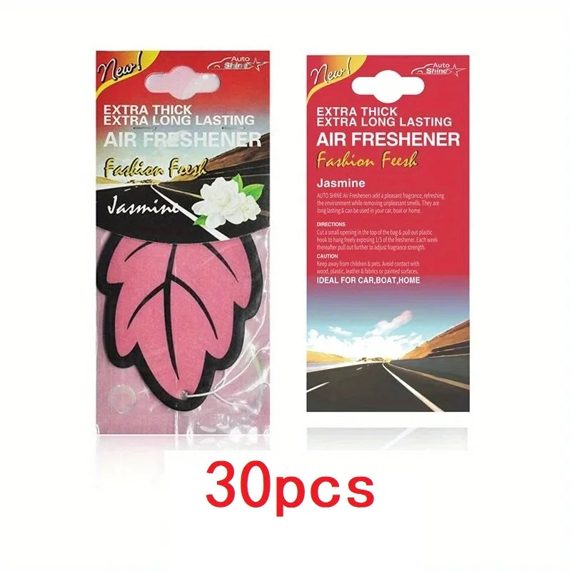 -60pcs Car Air Freshener Natural Scented Tea Paper Auto Hanging Vanilla Perfume Fragrance Leaf Shape Car Accessories Interio